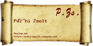 Páhi Zsolt névjegykártya
